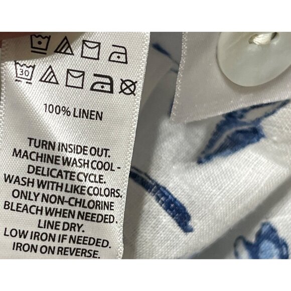New Cynthia Rowley Floral Tunic Top Blouse Size 1X Linen Blue White - Picture 8 of 8